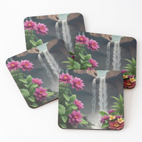 Item preview, Exotic Flower Growing with a Waterfalls Background designed and sold by PING 999 STUDIO.