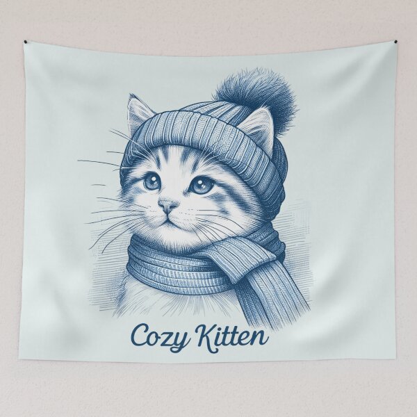 Item preview, Snug Kitten in Winter Attire designed and sold by RuyaFab.
