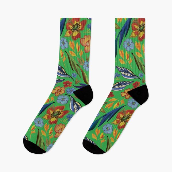 Item preview, Vintage Secret Garden - Vivid Green Floral Pattern with Retro Tea Set Inspirations designed and sold by Jay Dee Dearness.