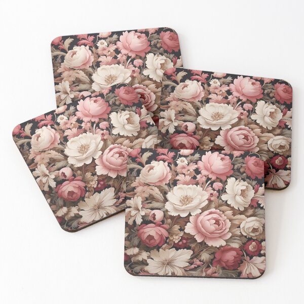 Artikelvorschau, Shabby Chic Blumengarten Muster Burgund und Pink entworfen und verkauft von SloganExpress.