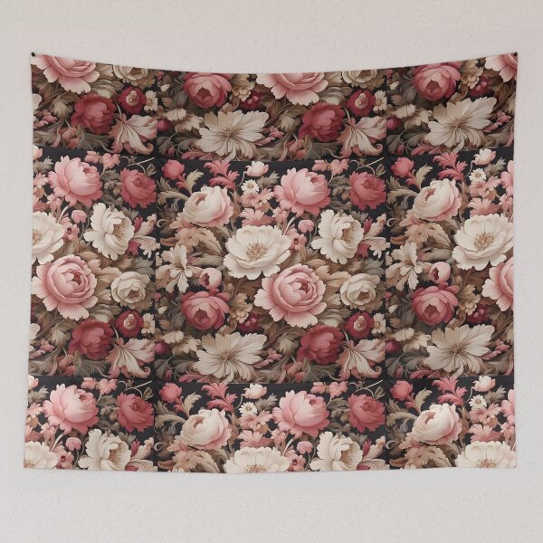 Artikelvorschau, Shabby Chic Blumengarten Muster Burgund und Pink entworfen und verkauft von SloganExpress.