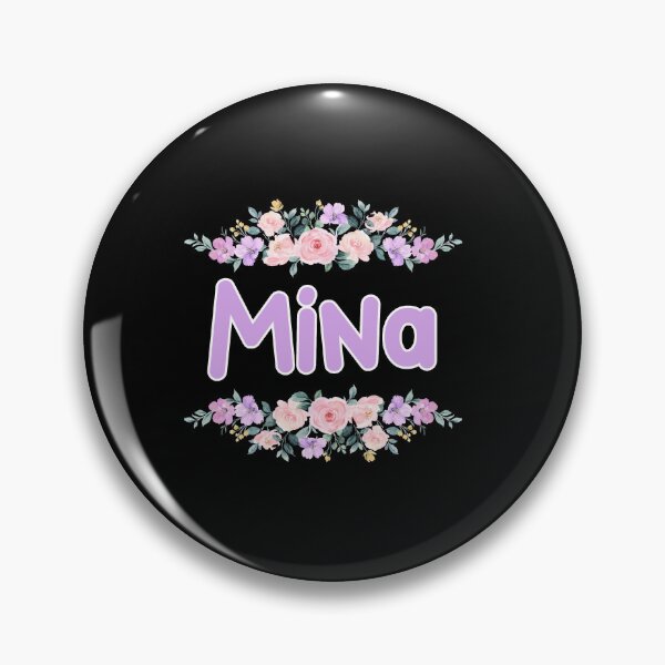 Item preview, Purple Flower Mina Name Label (Black) designed and sold by NormadWorld.