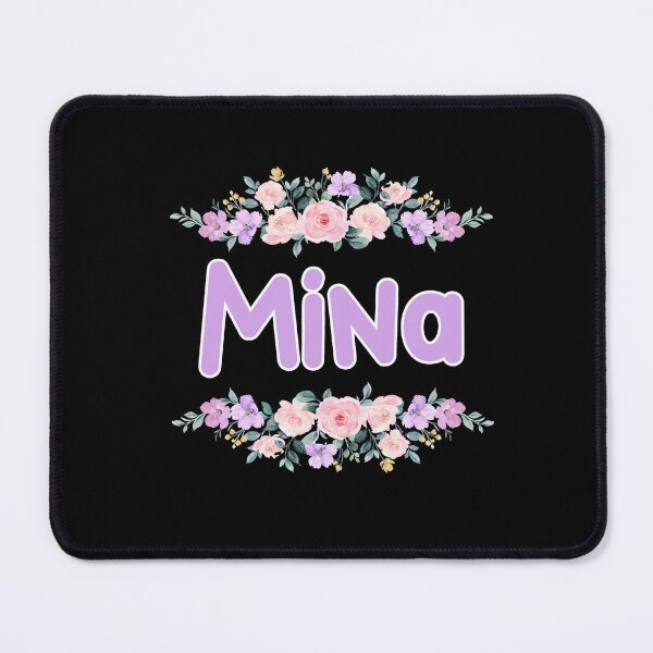 Item preview, Purple Flower Mina Name Label (Black) designed and sold by NormadWorld.