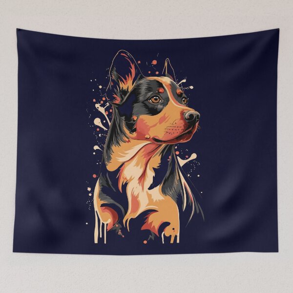 Item preview, Lancashire heeler dog painting designed and sold by ChataMaroon.