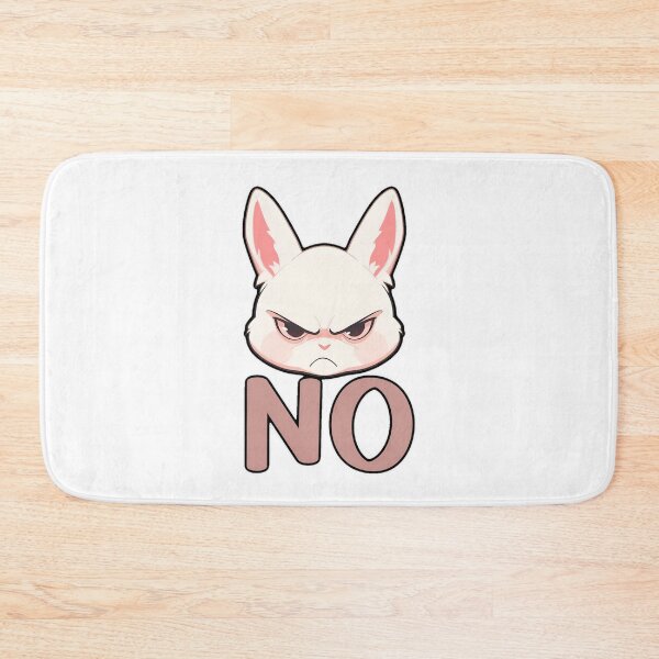 Item preview, No Rabbit Black Outline Cute Annoyed Sticker and Shirt Design by Zeesdesign on Redbubble designed and sold by ZEESDESIGN.