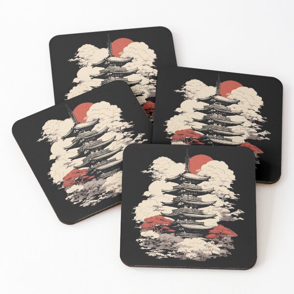 Item preview, Rising Sun Pagoda - Men's Cherry Blossom Elegance designed and sold by Collin36.
