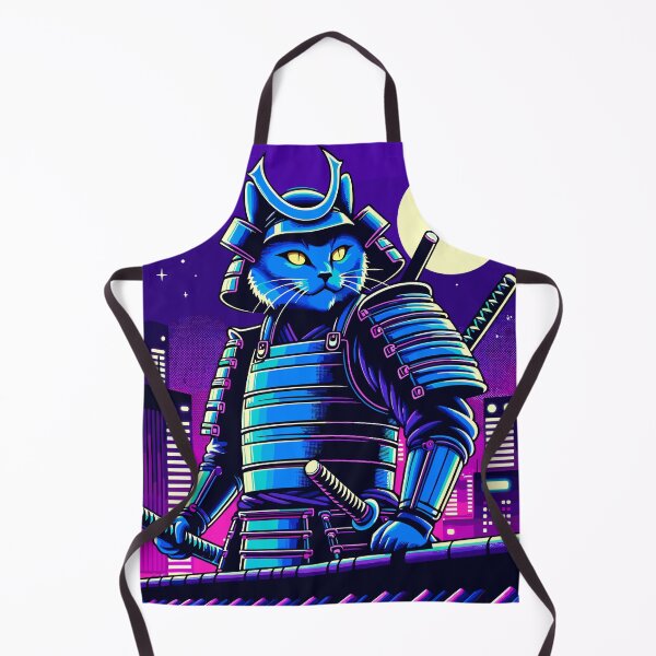 Item preview, Cyber Samurai Cat on Rooftop designed and sold by PunnyPawsShop.