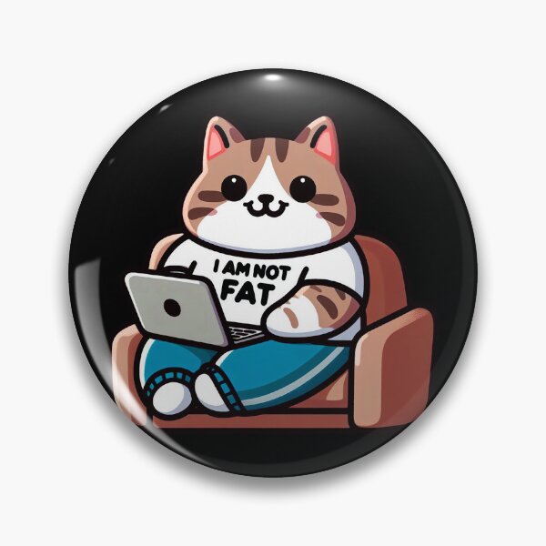 Item preview, I Am Not Fat meme Tabby Cat Comfy Couch Laptop designed and sold by plushism.