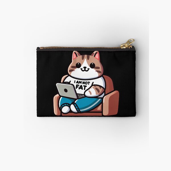 Item preview, I Am Not Fat meme Tabby Cat Comfy Couch Laptop designed and sold by plushism.