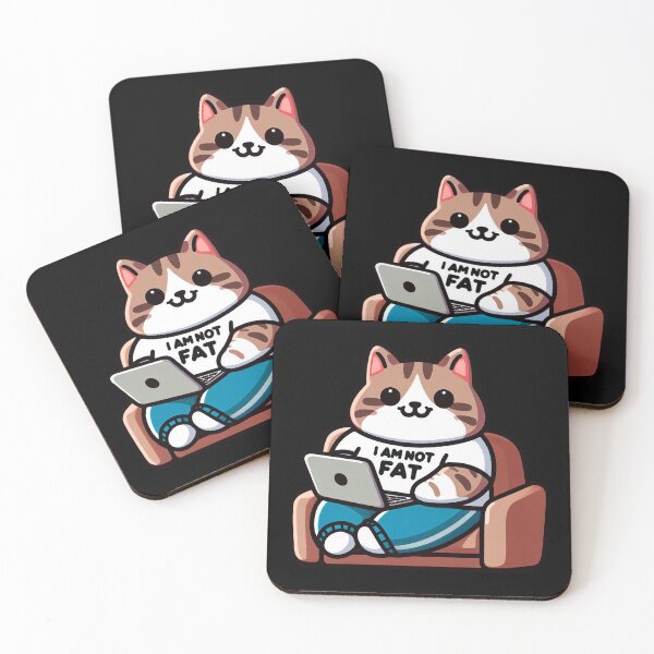 Item preview, I Am Not Fat meme Tabby Cat Comfy Couch Laptop designed and sold by plushism.