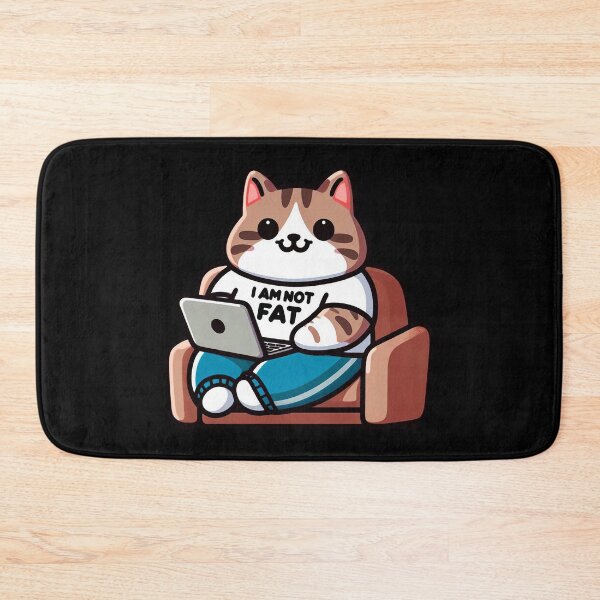 Item preview, I Am Not Fat meme Tabby Cat Comfy Couch Laptop designed and sold by plushism.