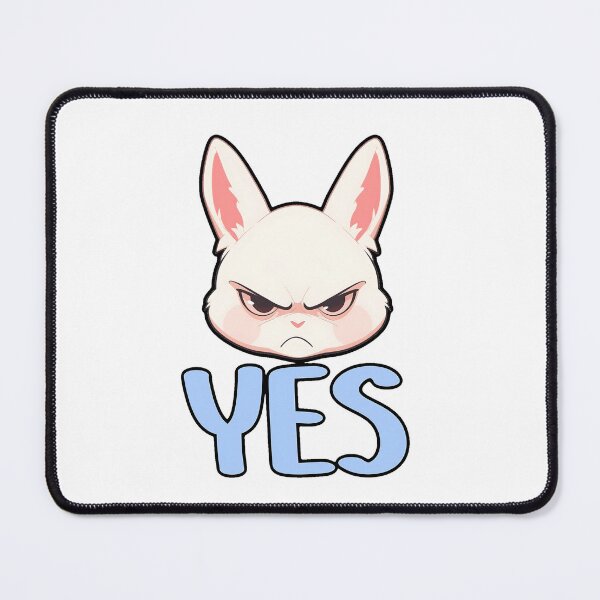 Item preview, Yes Rabbit Black Outline Cute Annoyed Sticker and Shirt Design by Zeesdesign on Redbubble designed and sold by ZEESDESIGN.