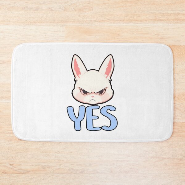 Item preview, Yes Rabbit Black Outline Cute Annoyed Sticker and Shirt Design by Zeesdesign on Redbubble designed and sold by ZEESDESIGN.