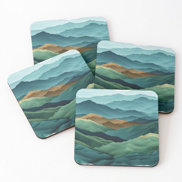 Item preview, Abstract mountain range with overlapping layers designed and sold by Ninoshik.