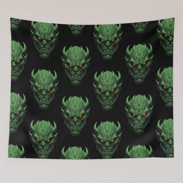 Item preview, Green horned monster designed and sold by MadinaFatt.