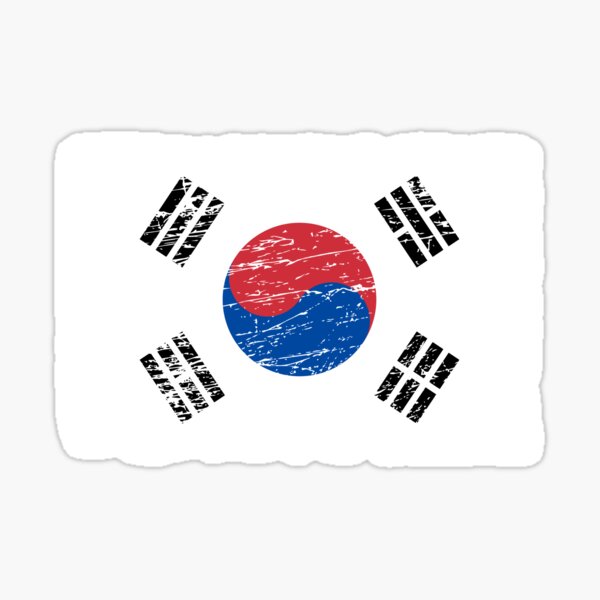 Aperçu de l'œuvre Drapeau de la Corée du Sud aspect usé créée et vendue par GeogDesigns.