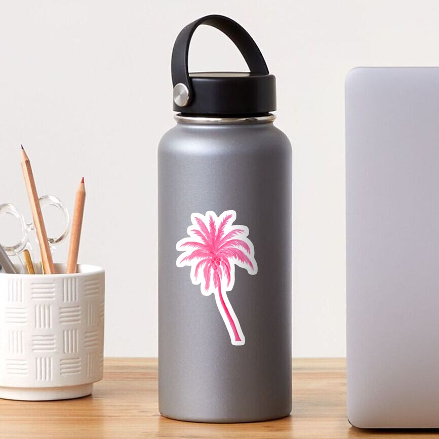 Coconut Palm Tree in Pretty Pink Sticker