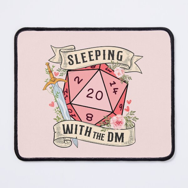 Item preview, SLEEPING WITH THE DM: Dungeon Master girlfriend, wife gift, d20 dnd dice with flowers and sword designed and sold by DungeonAtelier.