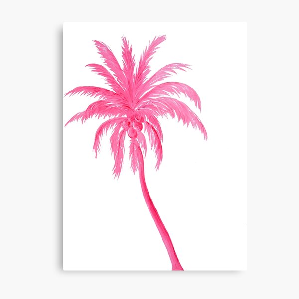 Coconut Palm Tree in Pretty Pink Metal Print for Sale by MatsonArtDesign