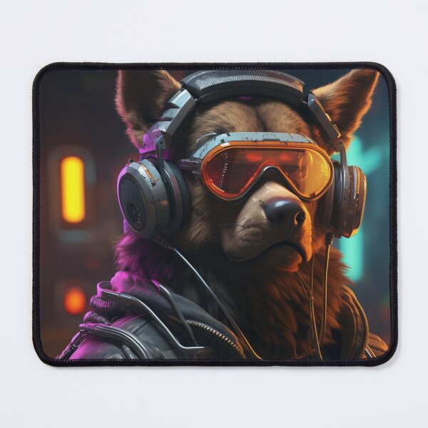 Item preview, Cyberpunk Dog German Shepherd Woof Neon Dog designed and sold by GrinGalore.