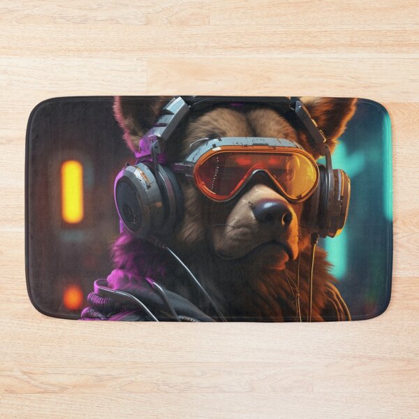Item preview, Cyberpunk Dog German Shepherd Woof Neon Dog designed and sold by GrinGalore.