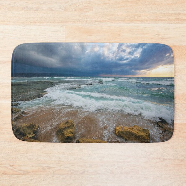 Item preview, Lebanon Tripoli Al Mina Waves Crashing on Rocky Shore designed and sold by Hurriyyatee.