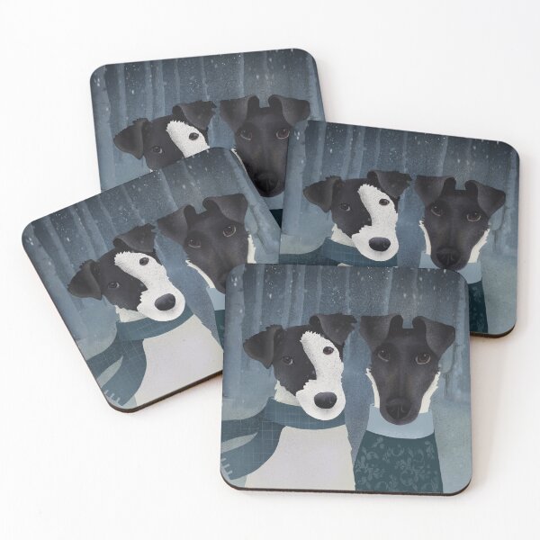 Item preview, Winter smooth fox terriers designed and sold by haniku.