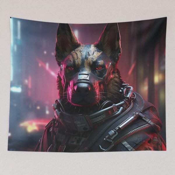 Item preview, Cyberpunk Dogs Woof Neon Dog designed and sold by GrinGalore.