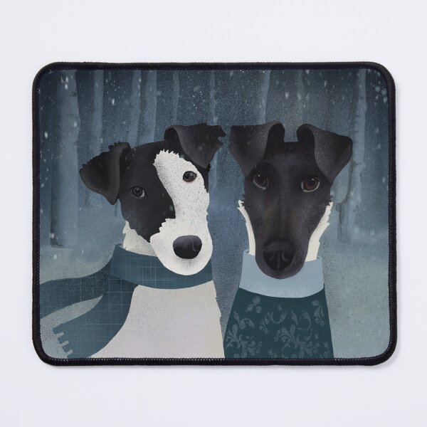 Item preview, Winter smooth fox terriers designed and sold by haniku.