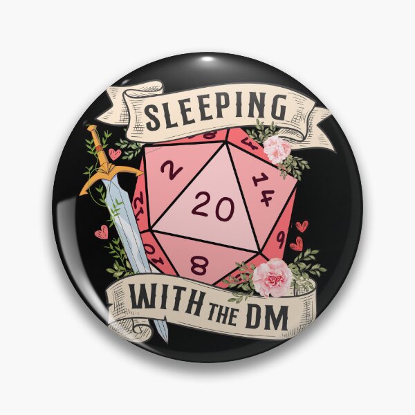 Item preview, SLEEPING WITH THE DUNGEON MASTER: Cute D20 dnd dice with flowers and sword designed and sold by DungeonAtelier.