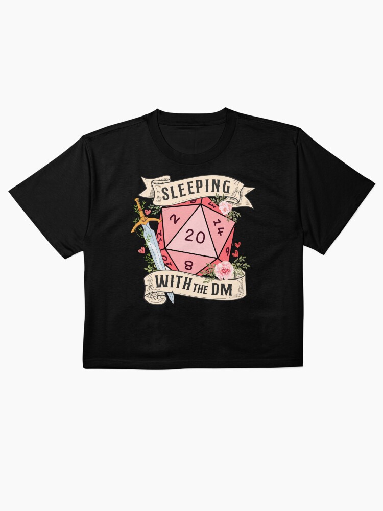 SLEEPING WITH THE DUNGEON MASTER: Cute D20 dnd dice with flowers and sword Oversized T-Shirt
