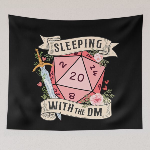 Item preview, SLEEPING WITH THE DUNGEON MASTER: Cute D20 dnd dice with flowers and sword designed and sold by DungeonAtelier.
