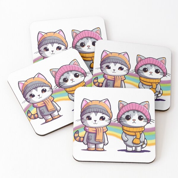 Item preview, Motivo digital Rainbow Winter Kittens designed and sold by zolarche.
