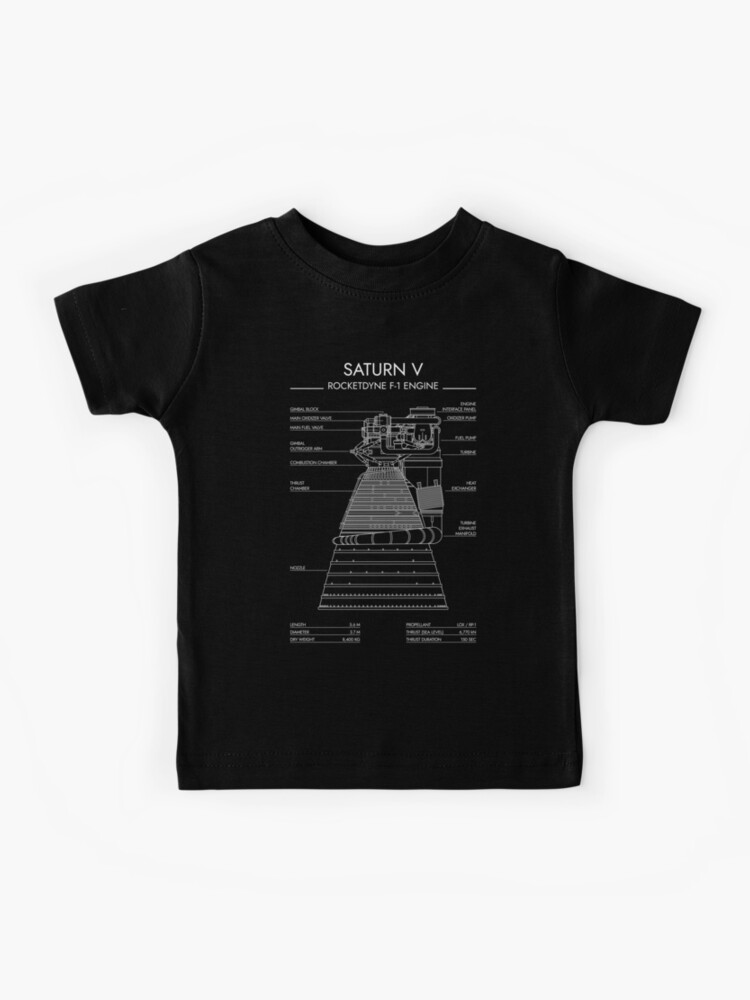 F-1 Rocket Design Drawing Graphic Tee Shirt Rocketdyne F-1 Rocket Design Drawing Graphic Tee Shirt Rocketdyne