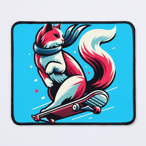 Item preview, Skateboarding Whisker Wind designed and sold by PunnyPawsShop.
