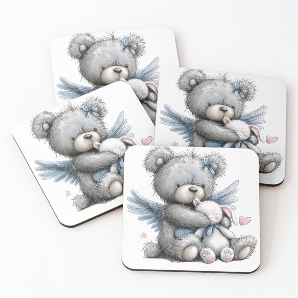 Item preview, Teddy & Bunny Friends Forever TinyArtWonderland designed and sold by fluidwatercolor.