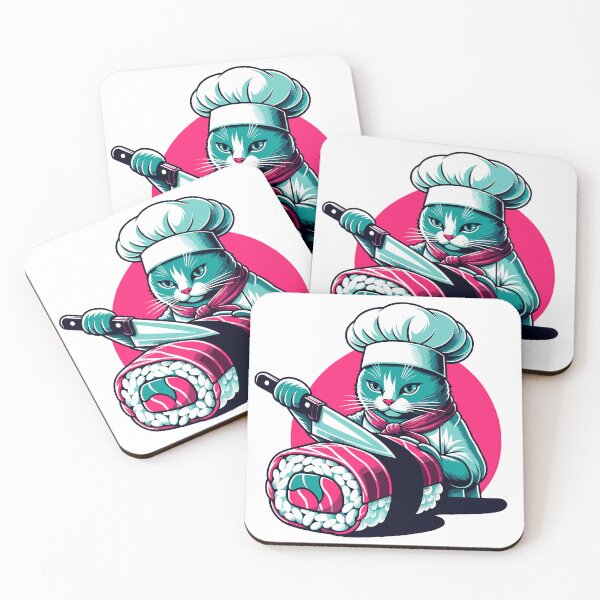 Item preview, Chef Cat Crafting Sushi designed and sold by PunnyPawsShop.