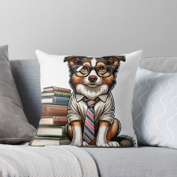 Item preview, Scholarly Pup with Book Stack designed and sold by PunnyPawsShop.