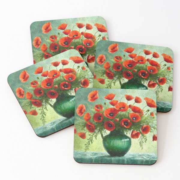 Item preview, Poppy Flowers in a vase Mosaic designed and sold by Petalandfur.