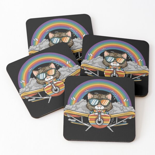 Item preview, Rainbow Sky Prowl: Whiskered Aviator designed and sold by EnchantWearEmpo.