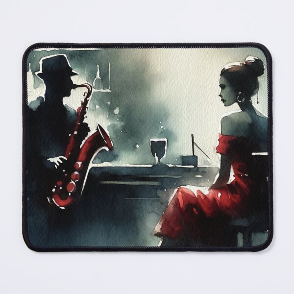 Item preview, Noir Vintage Watercolor Dark Bar scene designed and sold by RESToRAPTOR.