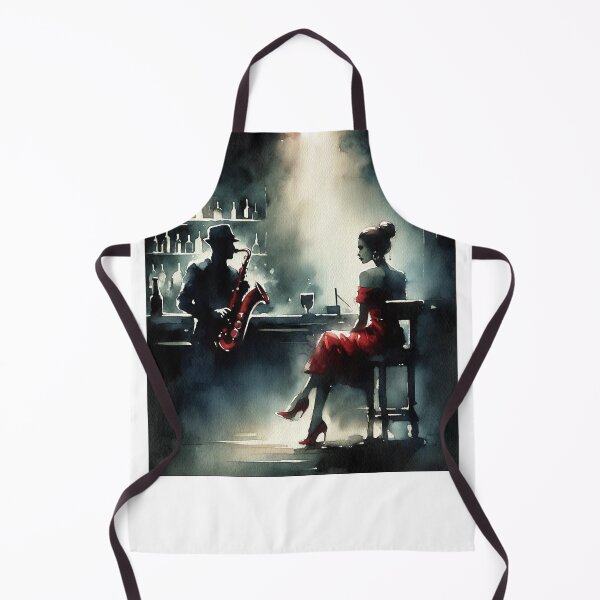 Item preview, Noir Vintage Watercolor Dark Bar scene designed and sold by RESToRAPTOR.