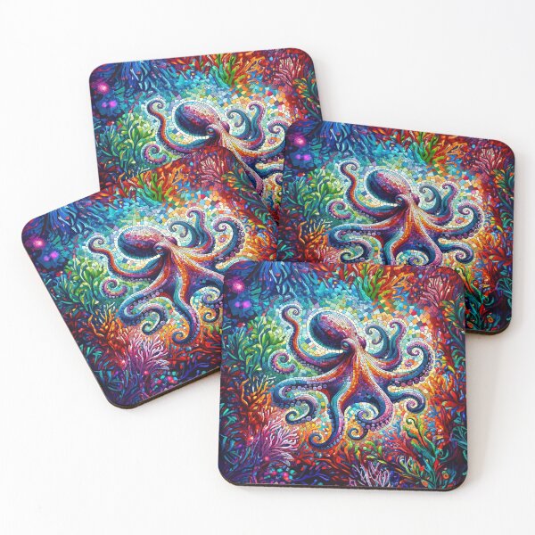 Item preview, Kaleidoscope Octopus - Colorful Mosaic designed and sold by FEBRICAST.