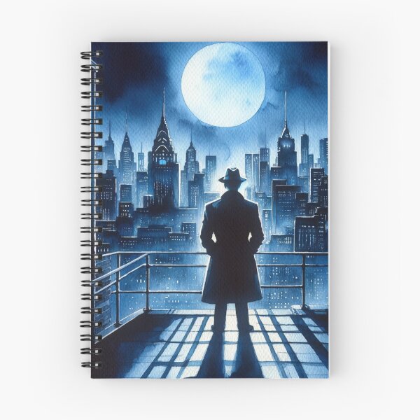 Item preview, Noir Watercolor Dark Detective on the Rooftop designed and sold by RESToRAPTOR.