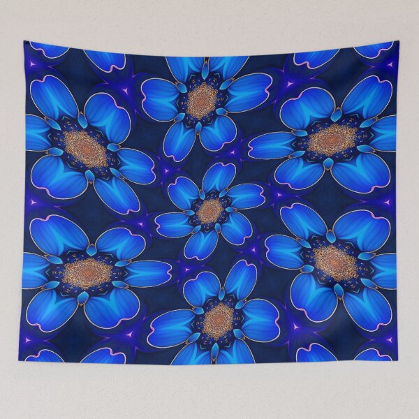 Item preview, Dark Blue Flowers Pattern designed and sold by Patternflower.