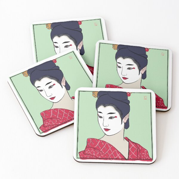 Item preview, Japanese Pop Art Geisha 4 - Hanaryō - Cutlooseart Illustration By Peter Taylor Ward designed and sold by cutlooseart.