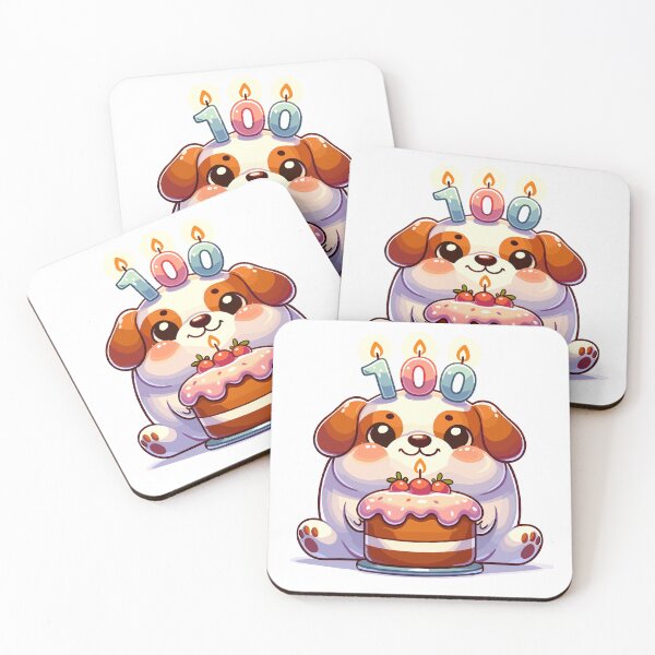 Item preview, Cuddly Pup's 100th Birthday Bash designed and sold by PunnyPawsShop.