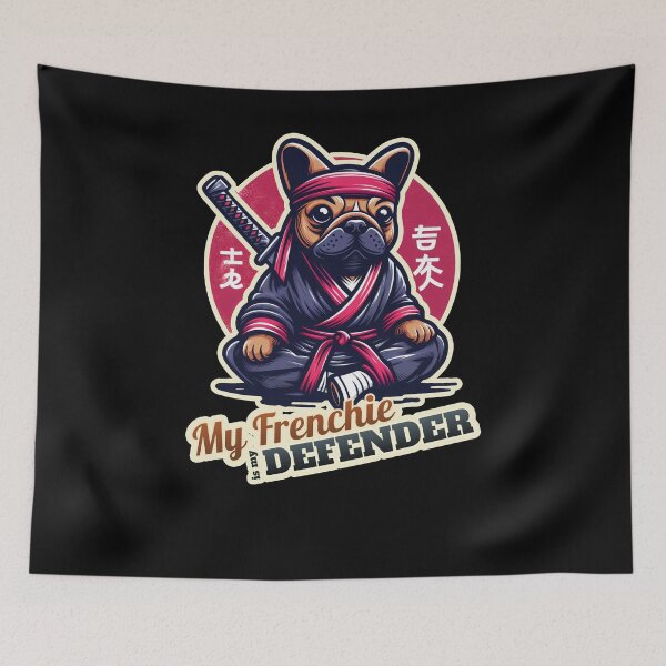 Item preview, Ninja french bulldog designed and sold by ThisDress.