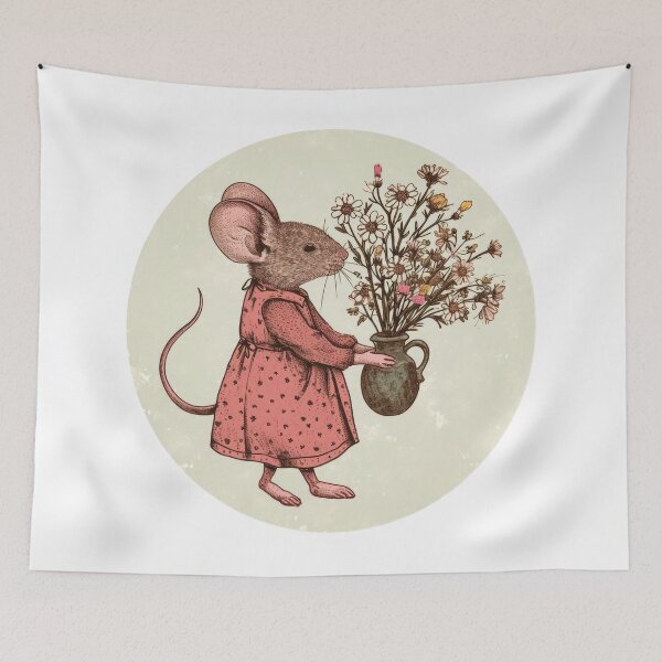 Item preview, Wildflowers in vase - Mouse decorated designed and sold by FlowersColorful.