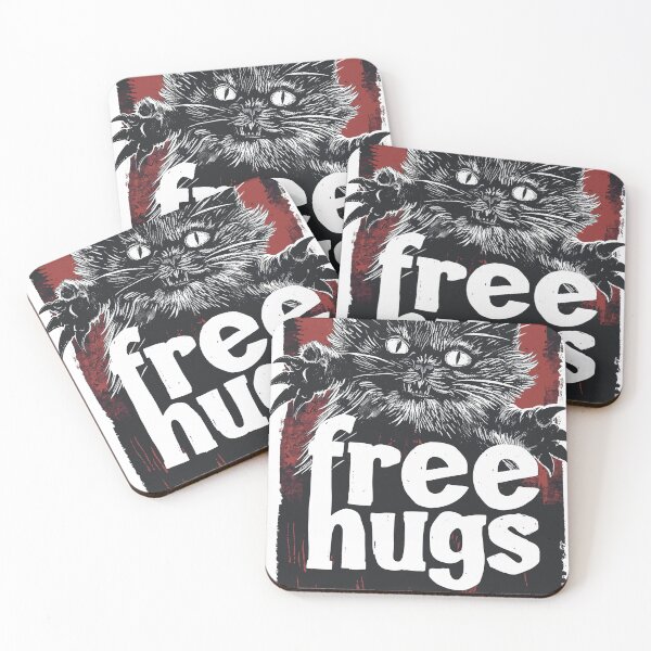 Item preview, Free Hugs Kitten, Cute Black Kitten, Funny Cat Humor, Cat With Sharp Claws, Cat Lover Humor designed and sold by PrintShangri-La.